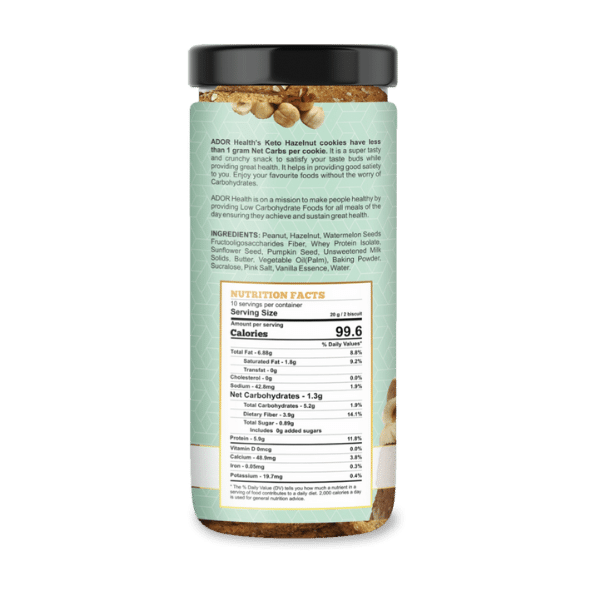 Keto Hazelnut Cookies | No soya | No Gluten | (200 Gram)