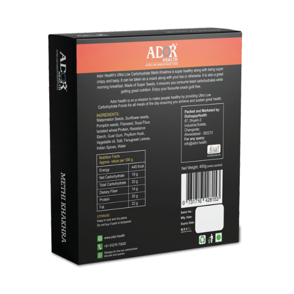 Ultra Low Carb Khakhra | Methi Flavour (400 Gram)