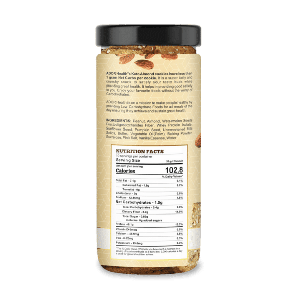 Keto Almond Cookies | No soya | No Gluten | (200 Gram)