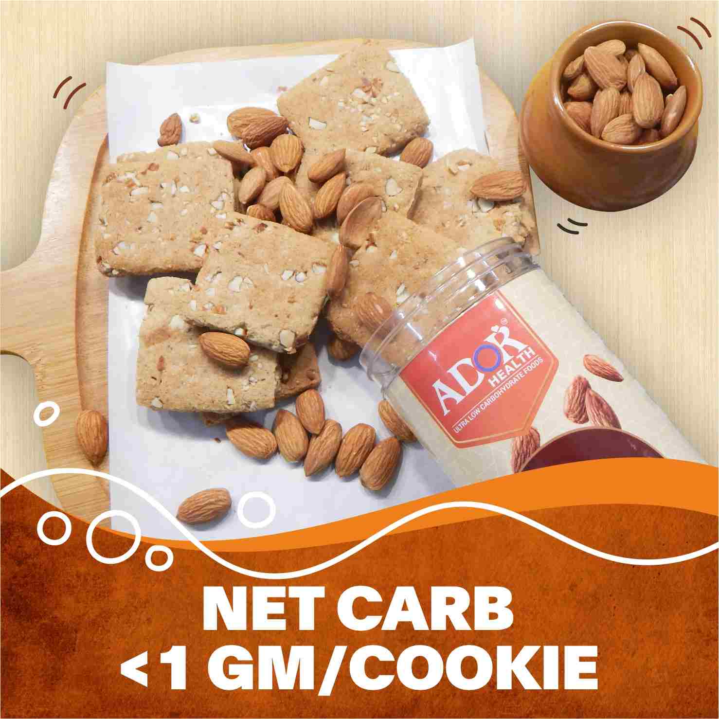 Keto Almond Cookies | No soya | No Gluten | (200 Gram)